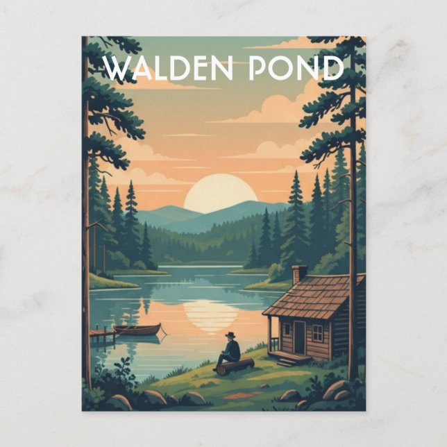 Walden Pond Massachusetts Travel Postcard (Front)