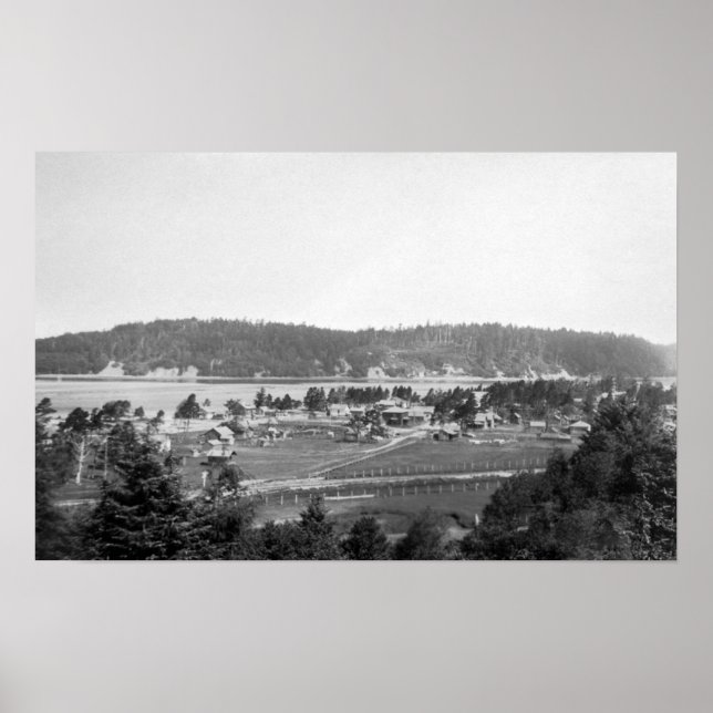 Waldport, Oregon Town View Looking North Poster (Front)