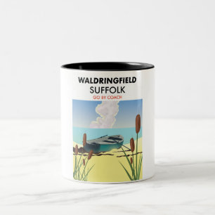 Waldringfield Suffolk ravel poster. Two-Tone Coffee Mug