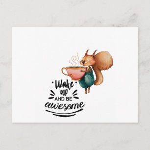 Wale Up Awesome Squirrel Postcard