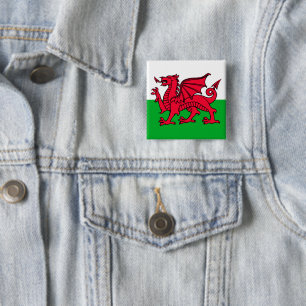 Wales 15 Cm Square Badge