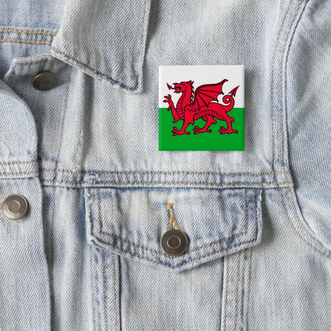 Wales 15 Cm Square Badge (In Situ)