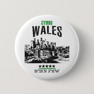Wales 6 Cm Round Badge