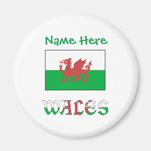Wales and Welsh Flag Green Personalisation  Magnet