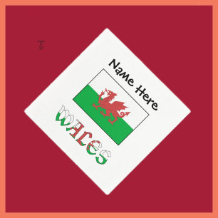 Wales and Welsh Flag with Your Name Napkin