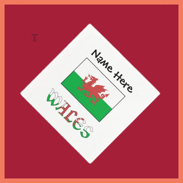 Wales and Welsh Flag with Your Name Napkin (Creator Uploaded)