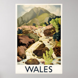 Wales Britain Vintage Travel Poster Custom Art
