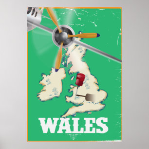 Wales, British Isles Vintage Travel poster