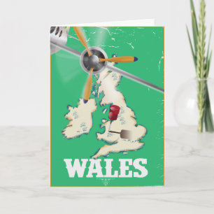 Wales, British Isles Vintage Travel poster Holiday Card