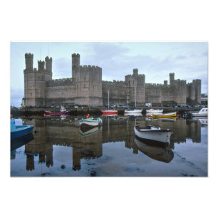Wales, Caernarfon castle, one of Edward's Photo Print