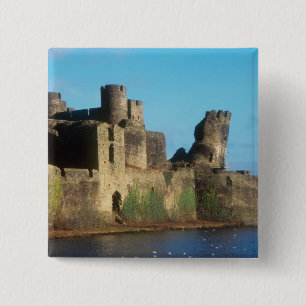 Wales - Caerphilly castle, with a view of the 15 Cm Square Badge