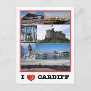 Wales - Cardiff - I Love - Postcard