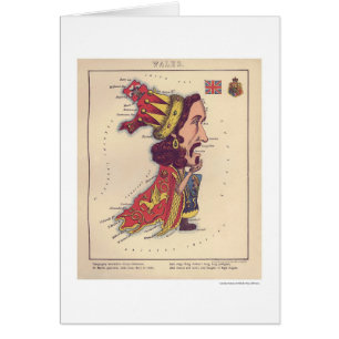 Wales Caricature Map 1868