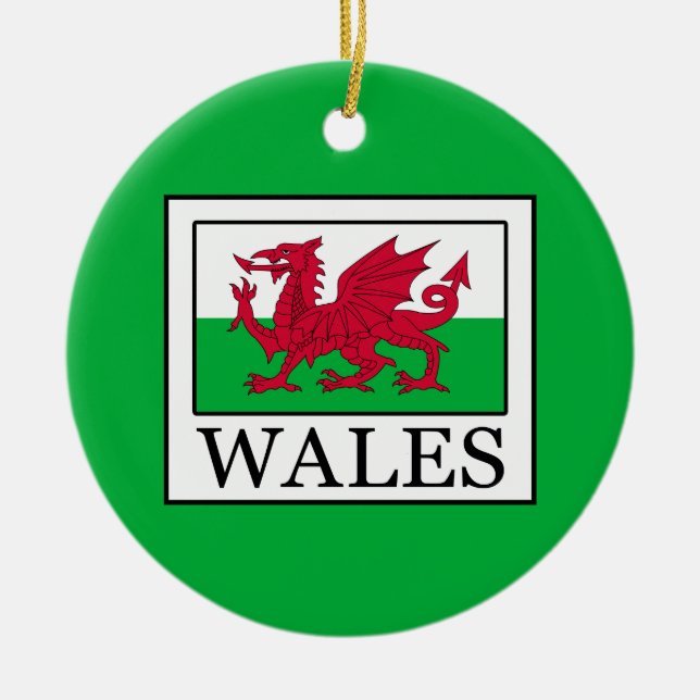 Wales Ceramic Ornament (Front)