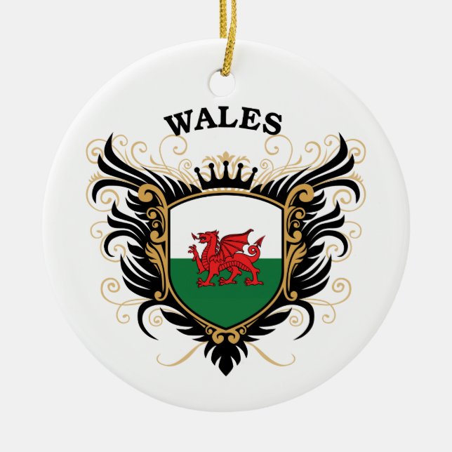 Wales Ceramic Tree Decoration (Front)