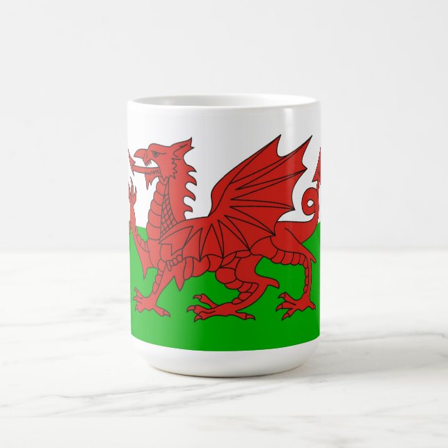 wales country dragon flag welsh british coffee mug (Center)