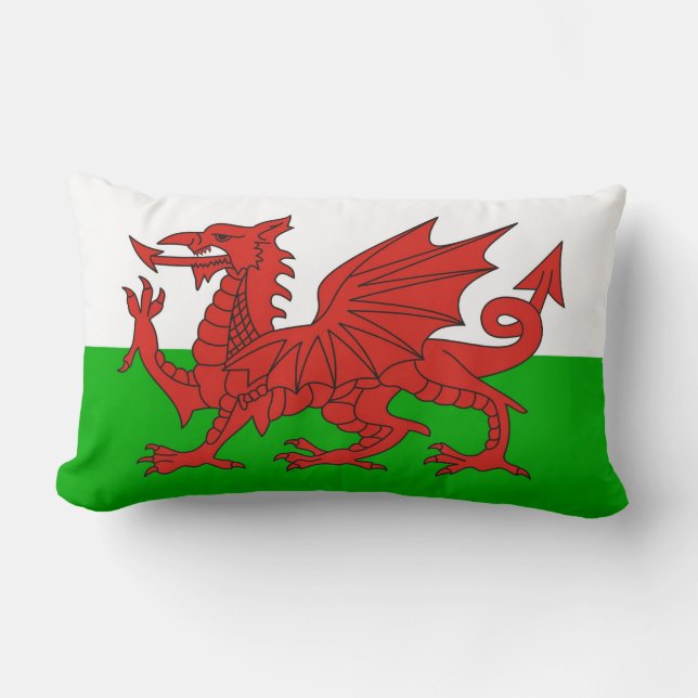 wales country dragon flag welsh british lumbar cushion (Front)