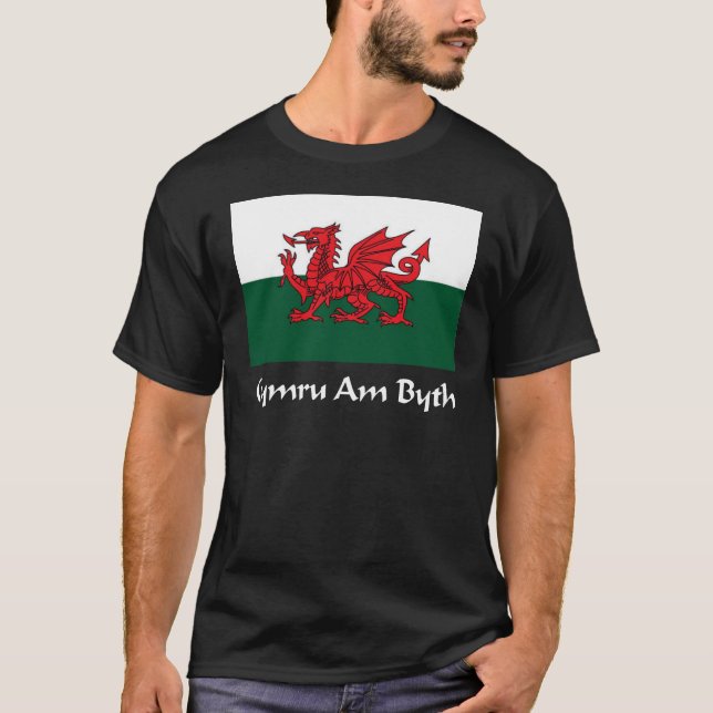Wales - Cymru Am Byth Flag T-Shirt (Front)
