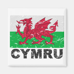 Wales CYMRU Vintage Flag Magnet
