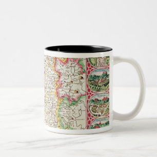 Wales, engraved by Jodocus Hondius Two-Tone Coffee Mug