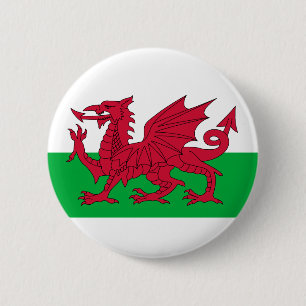 wales flag 6 cm round badge