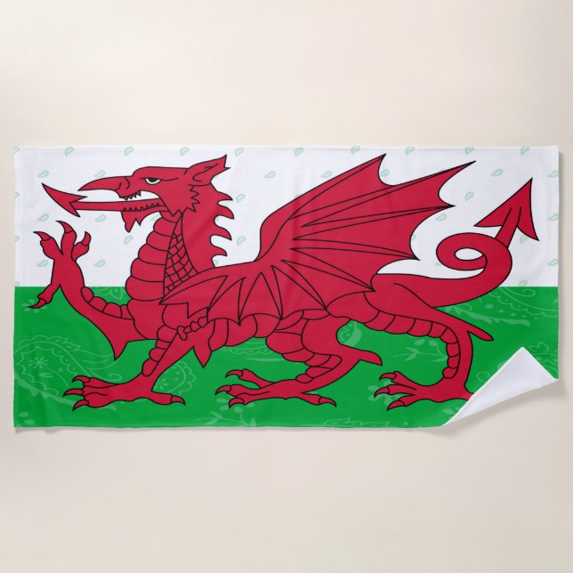 Wales Flag Beach Towel (Front)