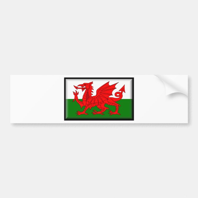 Wales Flag Bumper Sticker (Front)