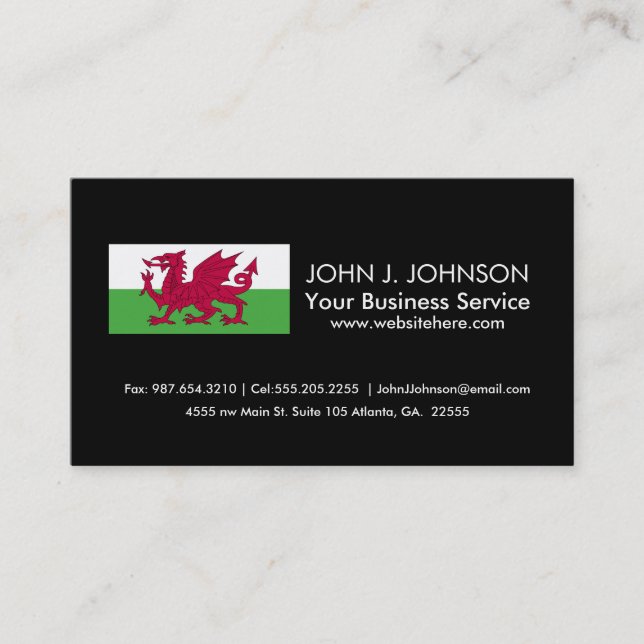 Wales Flag Business Card (Front)