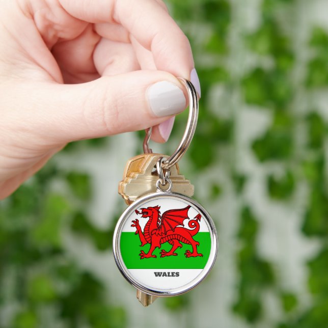 Wales Flag /Celtic Dragon  Key Ring (Hand)