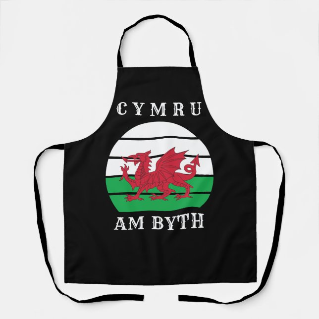 Wales Flag Cymru Am Byth Proud To Be Welsh Apron (Front)