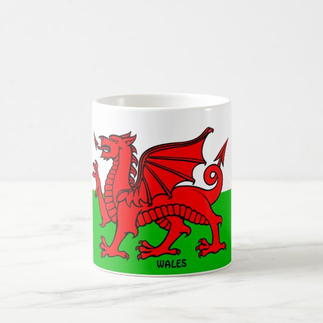 Wales Flag Dragon Coffee Mug (Center)