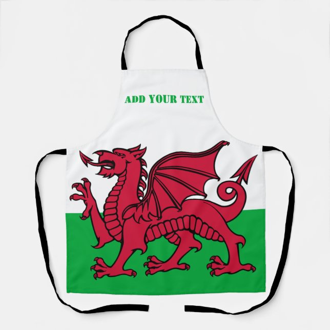 Wales flag Dragon England British Red Cardiff  Apron (Front)