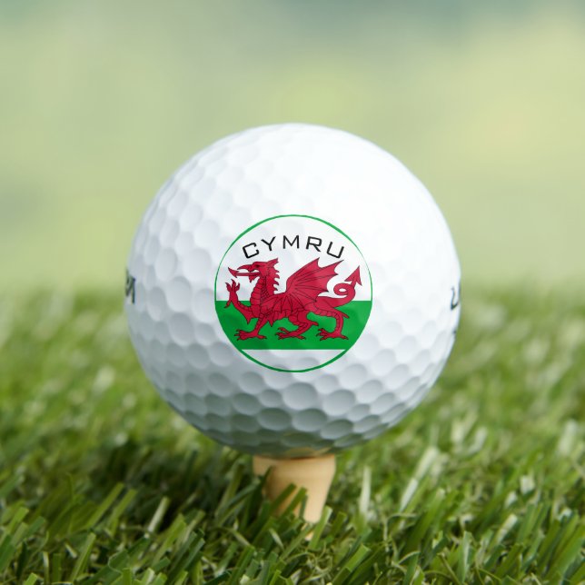 wales flag golf balls (Insitu Tee)