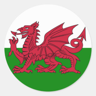 Wales Flag Heart Classic Round Sticker