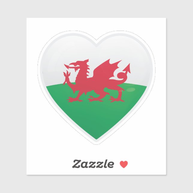 Wales Flag Love Icon Sticker (Sheet)