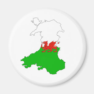 wales flag map united kingdom country shape magnet
