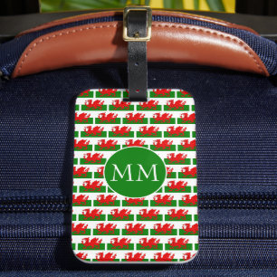 WALES Flag Monogram Luggage Tag
