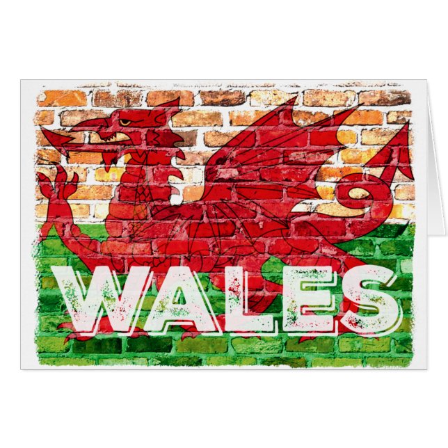 Wales Flag on Brick (Front Horizontal)