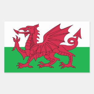 Wales flag rectangular sticker