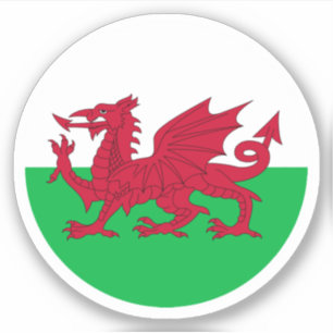 Wales Flag Round Sticker