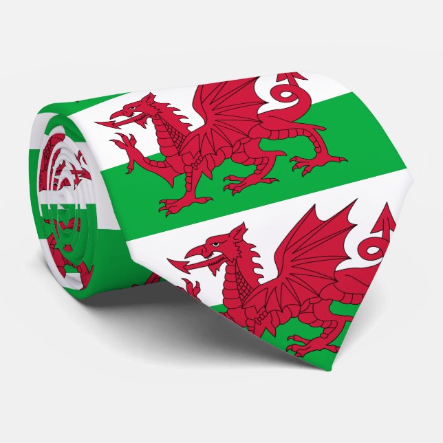 Wales flag tie (Rolled)