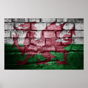Wales flag wall poster