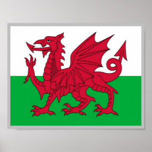 Wales - Flag Waving - Poster