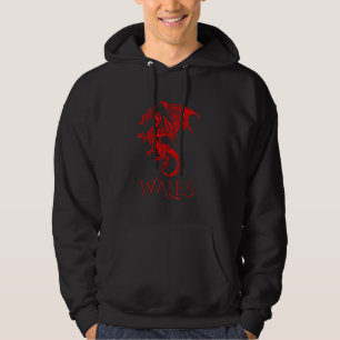 Wales flag Welsh dragon pride red Wales rugby foot Hoodie