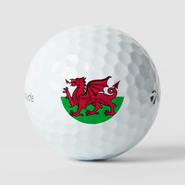 Wales Flag Welsh Football Soccer Patriotic Travel Golf Balls (Front)