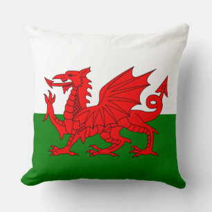 Wales flag Welsh red dragon Cushion