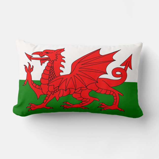  Wales flag Welsh red dragon Lumbar Cushion (Front)