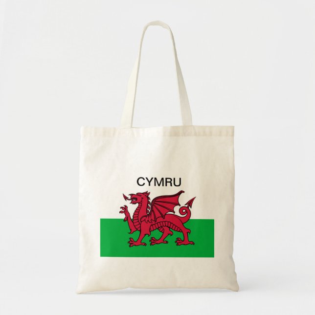 Wales Flag World Cup 2022 Red dragon Cymru Tote Bag (Front)