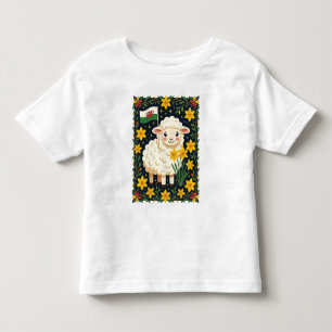 Wales Follower Cute Lamb Surrounded By Daffodils Toddler T-Shirt