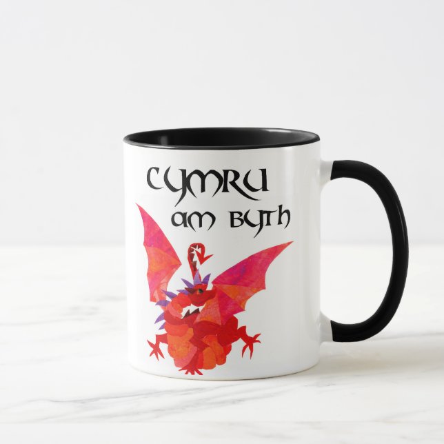 'Wales Forever!' Mug: Red Dragon Mug (Right)